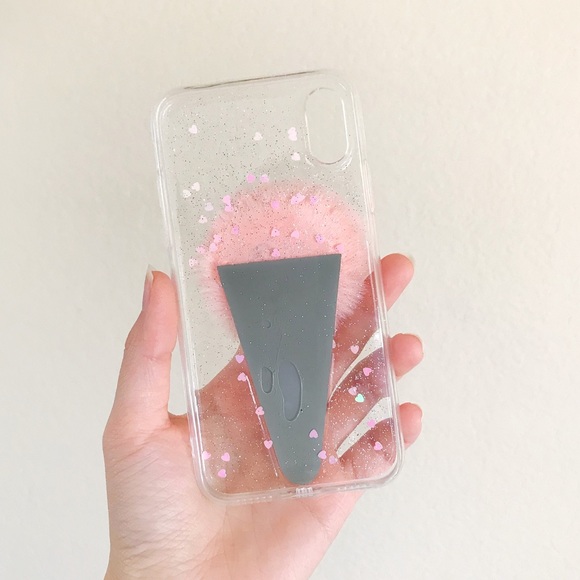 Iphone X Case | Pompom Ice-cream Soft TPU Glitter - Picture 3 of 5